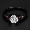 Matte Black Rainbow Rhinestones Ring - Zodeys