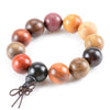Hand-polished Multi-colored Sandalwood Beaded Mala Bracelet - Zodeys