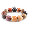 Hand-polished Multi-colored Sandalwood Beaded Mala Bracelet - Zodeys