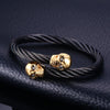 Undertaker Gold Skulls Twisted Wire Cable Bracelet - Zodeys