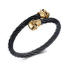 Undertaker Gold Skulls Twisted Wire Cable Bracelet - Zodeys