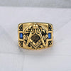 Vintage Blue Crystal & Gold Masonic Ring - Zodeys