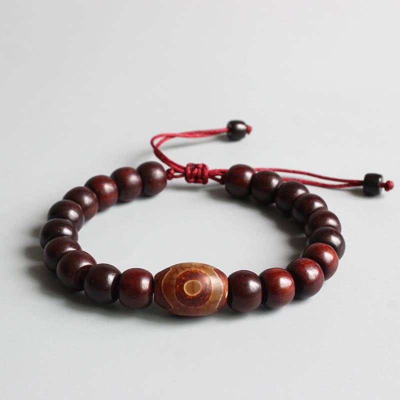 Tibetan Buddhist Handmade Red Sandalwood Prayer Bracelet - Zodeys