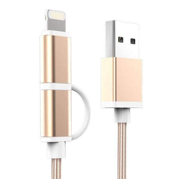 2 in 1 Micro USB Cable for iPhone - Zodeys