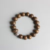 White Copper Natural Wood 'OM MANI PADME HUM' Bracelet - Zodeys