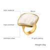 Polished White Natural Shell Gold Ring - Zodeys