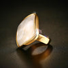Polished White Natural Shell Gold Ring - Zodeys