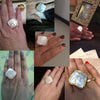 Polished White Natural Shell Gold Ring - Zodeys