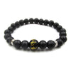 Polished Matte Black Stone Padme Hum Bracelet - Zodeys