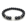 Polished Matte Black Stone Padme Hum Bracelet - Zodeys