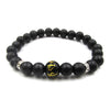 Polished Matte Black Stone Padme Hum Bracelet - Zodeys