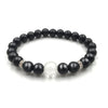 Polished Matte Black Stone Padme Hum Bracelet - Zodeys