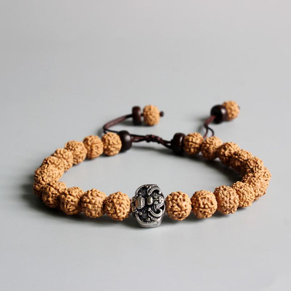 Tibetan Natural Rudraksha Seeds Lucky Bat Bracelet - Zodeys