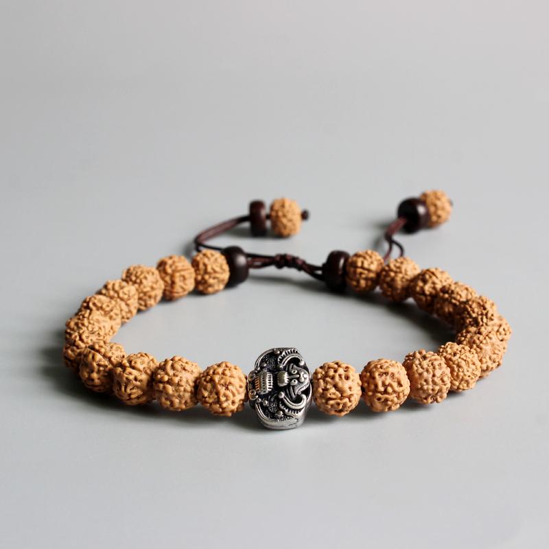 Tibetan Natural Rudraksha Seeds Lucky Bat Bracelet - Zodeys
