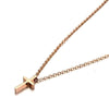 Polished Rose Gold Cross Necklace - Zodeys
