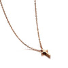 Polished Rose Gold Cross Necklace - Zodeys