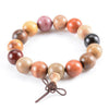 Hand-polished Multi-colored Sandalwood Beaded Mala Bracelet - Zodeys