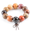 Hand-polished Multi-colored Sandalwood Beaded Mala Bracelet - Zodeys