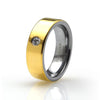 Solid Gold Plated Tungsten Carbide Zircon Ring