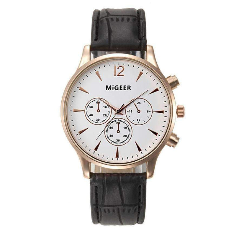 Genuine Leather Quartz Sports Watch - Zodeys