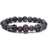 Apokalypz Spartan Warrior Blue Sodalite Beaded Bracelet - Zodeys