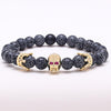 Apokalypz Spartan Warrior Blue Sodalite Beaded Bracelet - Zodeys