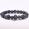 Apokalypz Spartan Warrior Blue Sodalite Beaded Bracelet - Zodeys