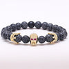 Apokalypz Spartan Warrior Blue Sodalite Beaded Bracelet - Zodeys