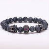 Apokalypz Spartan Warrior Blue Sodalite Beaded Bracelet - Zodeys