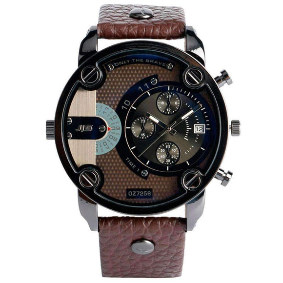 Military Chronograph Luxury Leather Watch