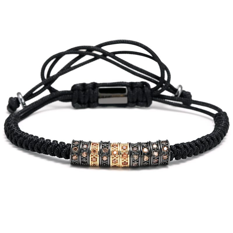 24K Gold Midnight Champagne Macramé Bracelet - Zodeys