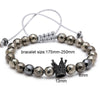 Vanilla Ice Beaded Rhinestone Crown Macrame Bracelet - Zodeys