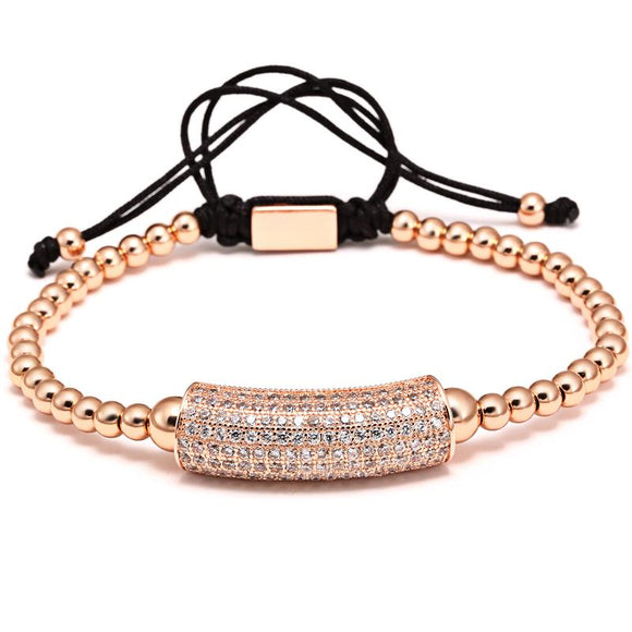 Trapstar Micro Paved Braided Macrame Weave Bracelet - Zodeys