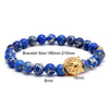 Blue Turquoise Tiger Headed Beaded Bracelet - Zodeys