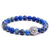 Blue Turquoise Tiger Headed Beaded Bracelet - Zodeys