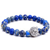 Blue Turquoise Tiger Headed Beaded Bracelet - Zodeys