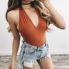 Hanging Neck Backless Sexy Bodysuit - Zodeys