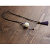 Natural Bodhi Seed Carved Flower Pendant Necklace