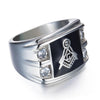 Men's Gold & Rhinestone Signet Masonic Ring - Zodeys