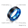 Matte Finished Aqua Plated Tungsten Carbide Ring - Zodeys