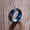 Matte Finished Aqua Plated Tungsten Carbide Ring - Zodeys