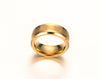 Brushed Center Polished Edges Gold Tungsten Ring - Zodeys