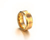 Brushed Center Polished Edges Gold Tungsten Ring - Zodeys
