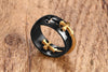 Milky Gold Separable Cross Matte Black Ring