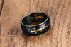 Milky Gold Separable Cross Matte Black Ring