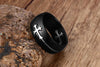 Milky Gold Separable Cross Matte Black Ring