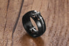 Milky Gold Separable Cross Matte Black Ring