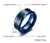 Ocean's Grey Carbon Fiber Tungsten Carbide Band