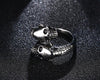 Polished Biker's Outlaw Double-Skull Ring - Zodeys