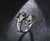 Polished Biker's Outlaw Double-Skull Ring - Zodeys